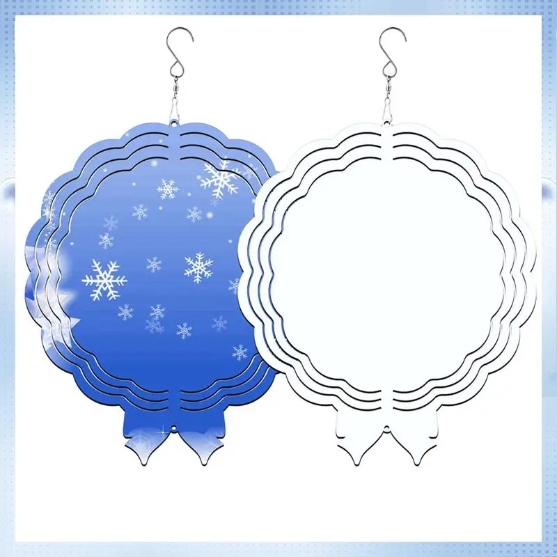 

AD-6Pack 3D Sublimation Wind Spinner Blanks White Sublimation Wind Spinner Blanks For Indoor Outdoor Garden Decoration