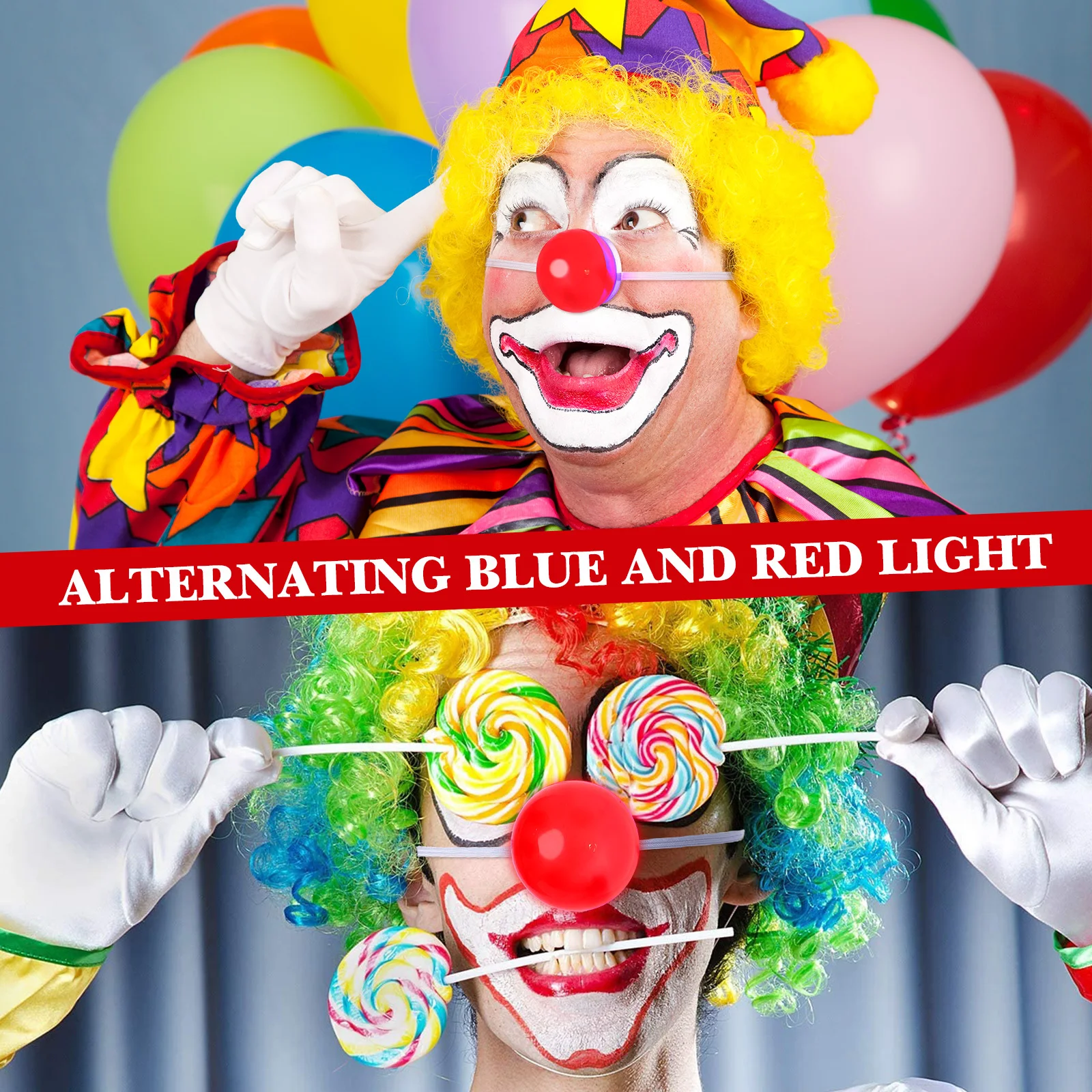 5 قطعة LED الأحمر مهرج الأنف السلس خفيفة الوزن تأثيري المرحلة الدعائم عيد الميلاد هالوين حفلة مهرج الأنف الدعامة ديكور الحفلات الدعامة #2