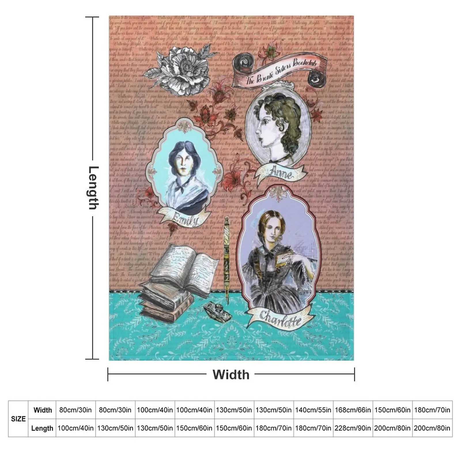 The Bronte Sisters Bookclub - Charlotte Bronte - Emily Bronte - Anne Throw Blanket Blankets For Bed Nap Softest Blankets
