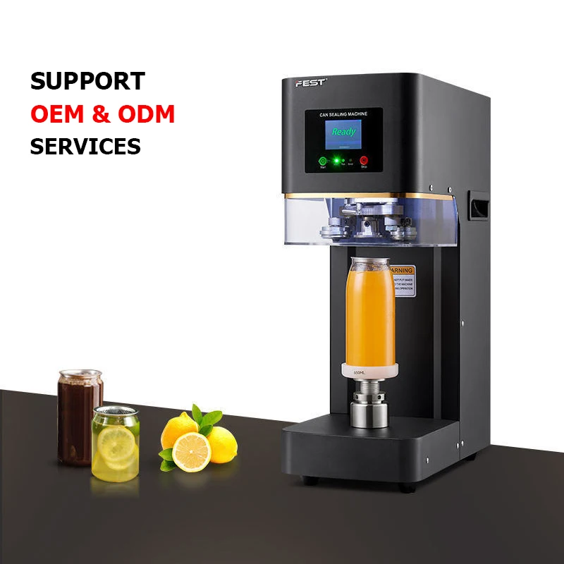 FEST Commercial  Plastic Jars Aluminum Intelligent  Can Sealer Machine Beverage Juice Automatic Can Sealing Machine