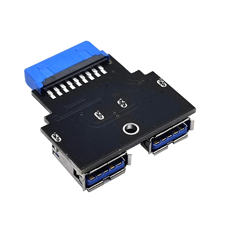 USB محول محور رأس 19Pin إلى USB موصل 2 ميناء USB3.0 محول PCB مجلس الكمبيوتر اللوحة الرئيسية 19 دبوس تمديد USB الناهض