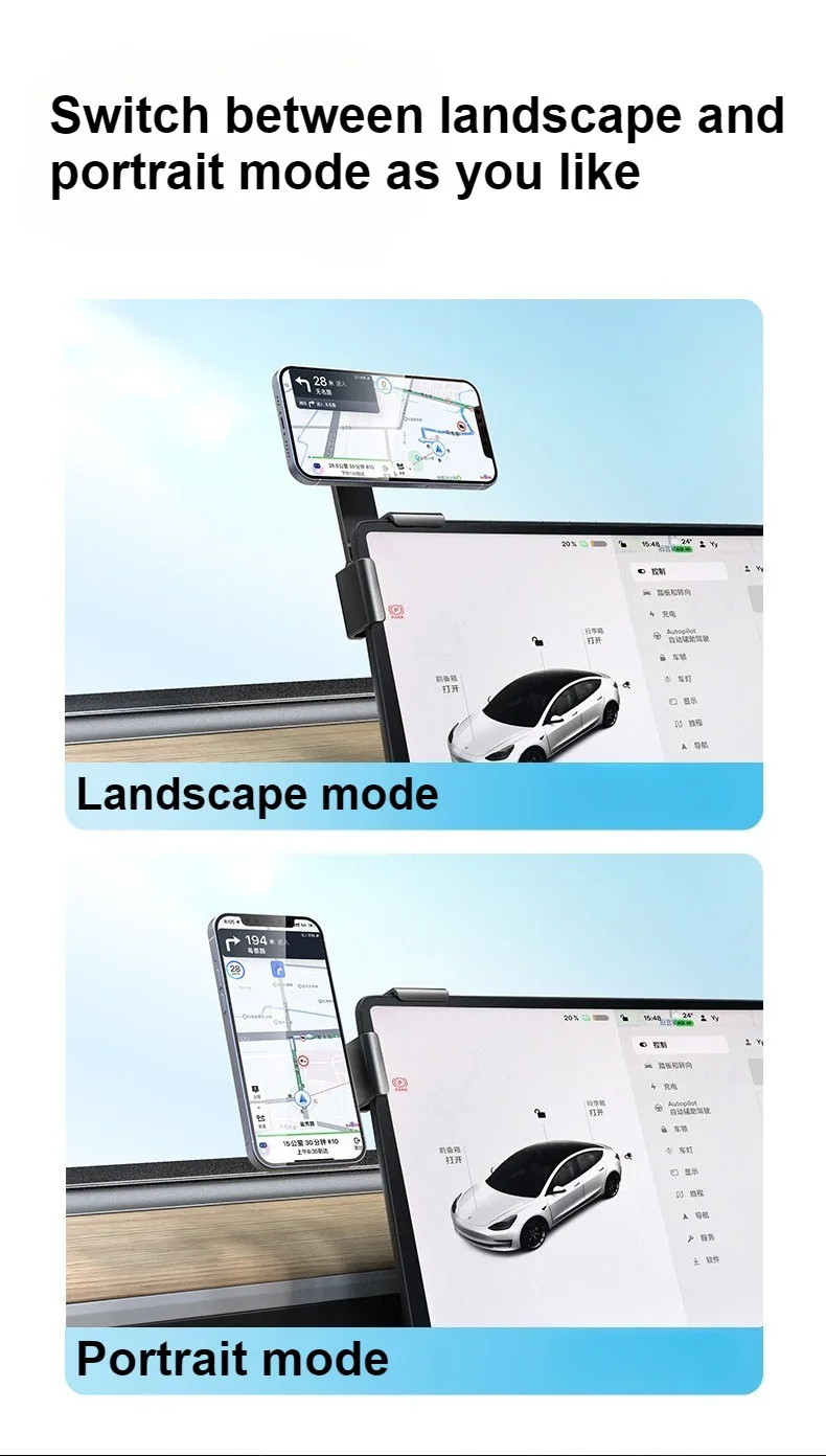 Für Tesla Handyhalterung für Mittelkonsole Schiebehalterung Magnetische Auto-Handyhalterung für iPhone 15 14 13 12 Auto-Zubehör – Detail 11