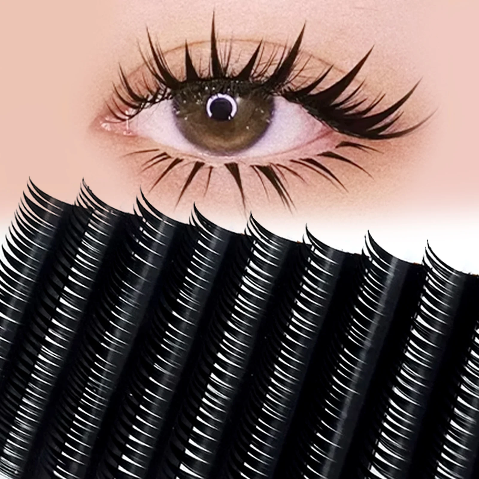 Wet Look Cosplay Eyelash Extensions Cluster Volume Lashes D Curl 8-15mm Soft Mink False Eyelashes Individual Lash Russian Volume