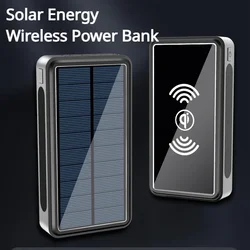 30000mAh Solar Light Power Bank Wireless Charging Super Large Capacity Travel Powerbanks for IPhone 15 14 Xiaomi 14 Universal