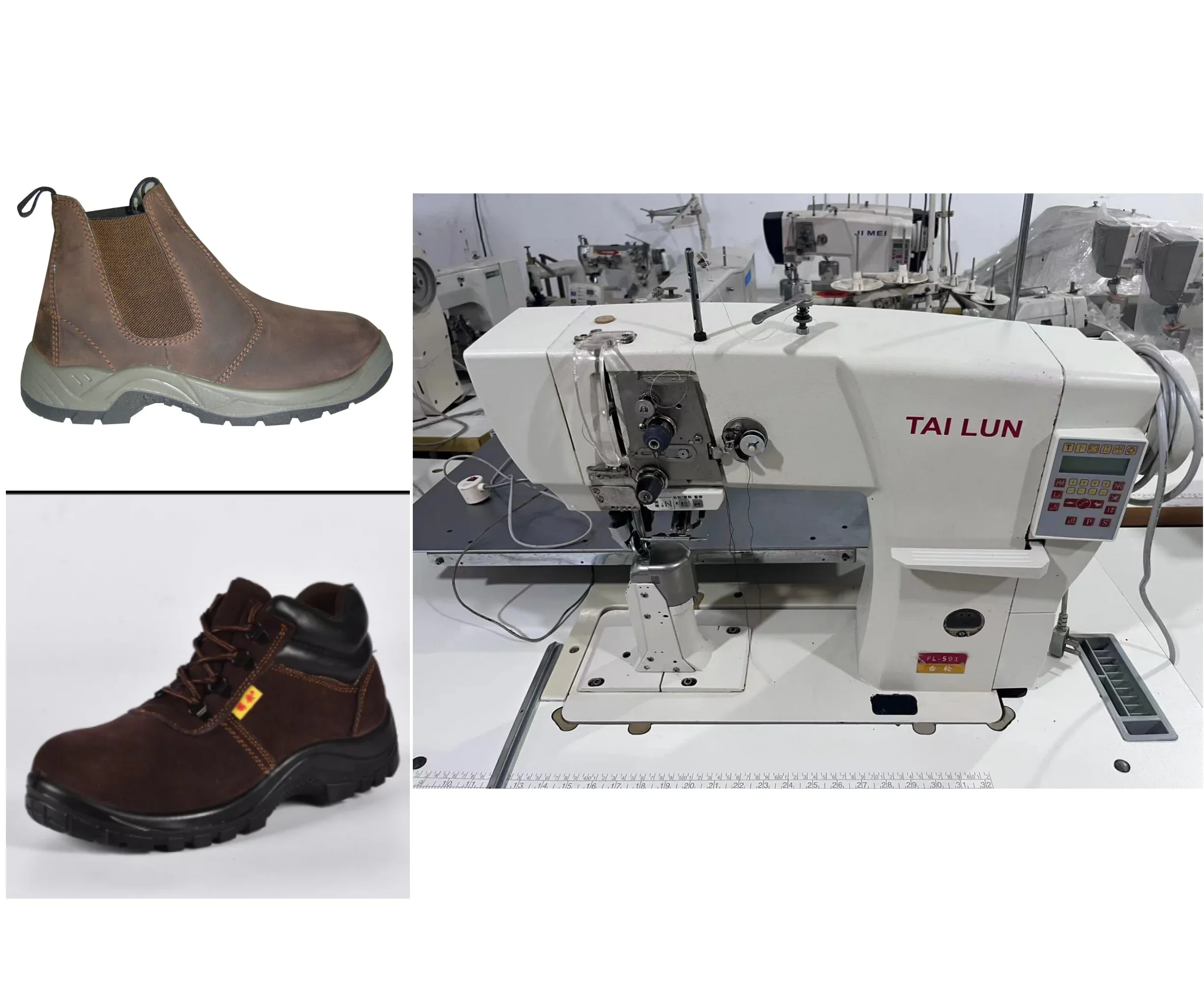 Industrial Safety Shoes leather Interlock Footwear Side Sole Shoe Border Stitching Sewing Machine