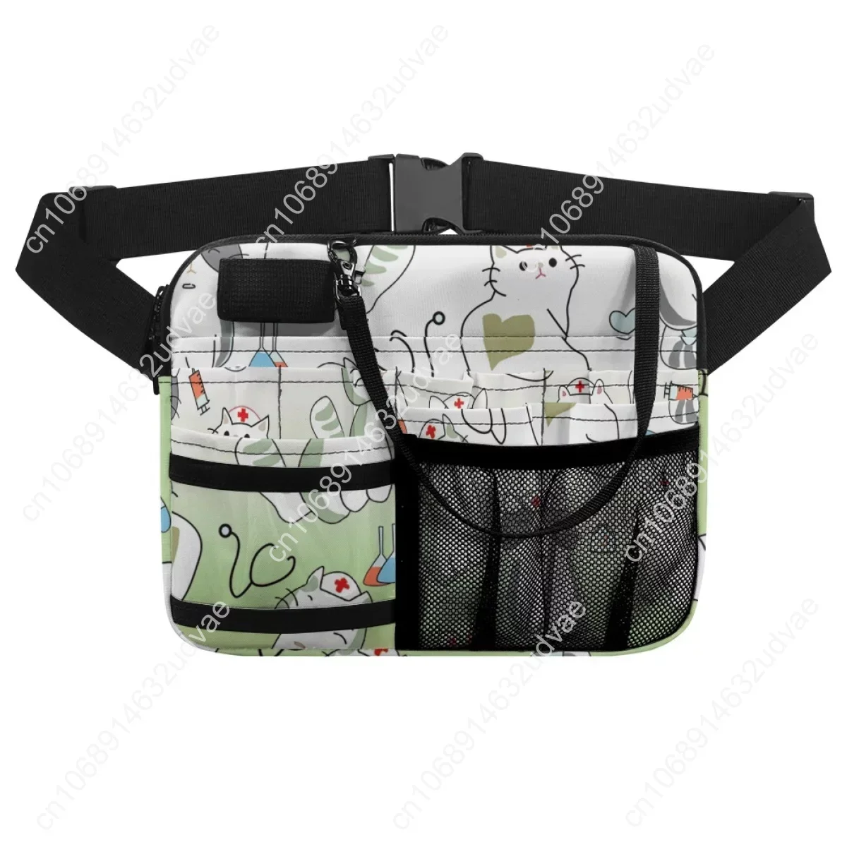 Kawaii Nurse Cat Designer Mesh Multi-Pocket Waist Bag Practical Hospital Work Portable Fanny Pack Organizer Pouch riñonera mujer