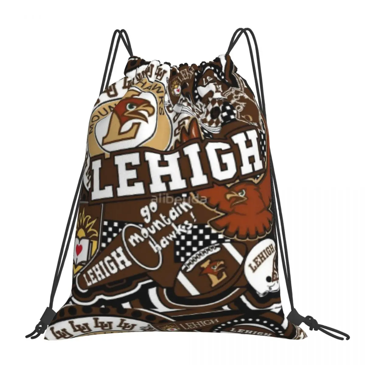 Lehigh University Collage Backpacks Portable Drawstring Bags Drawstring Bundle Pocket Sports Bag Book Bags For Man Woman School