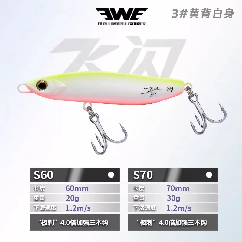 2-pack Nieuwe 2026 EWE Flying Flash Verre Werp Afstand Zoektype IJzeren Plaat JIG Vis Aas 20g/30g Kunstmatige Wobbler Baars Hard Aas Set