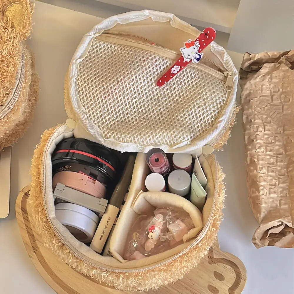 الكرتون Rilakkuma حقيبة مستحضرات التجميل الأشبال مجسمة التطريز تخزين أكياس الفتيات حقائب مستحضرات التجميل حقيبة سفر القرطاسية حقيبة التخزين