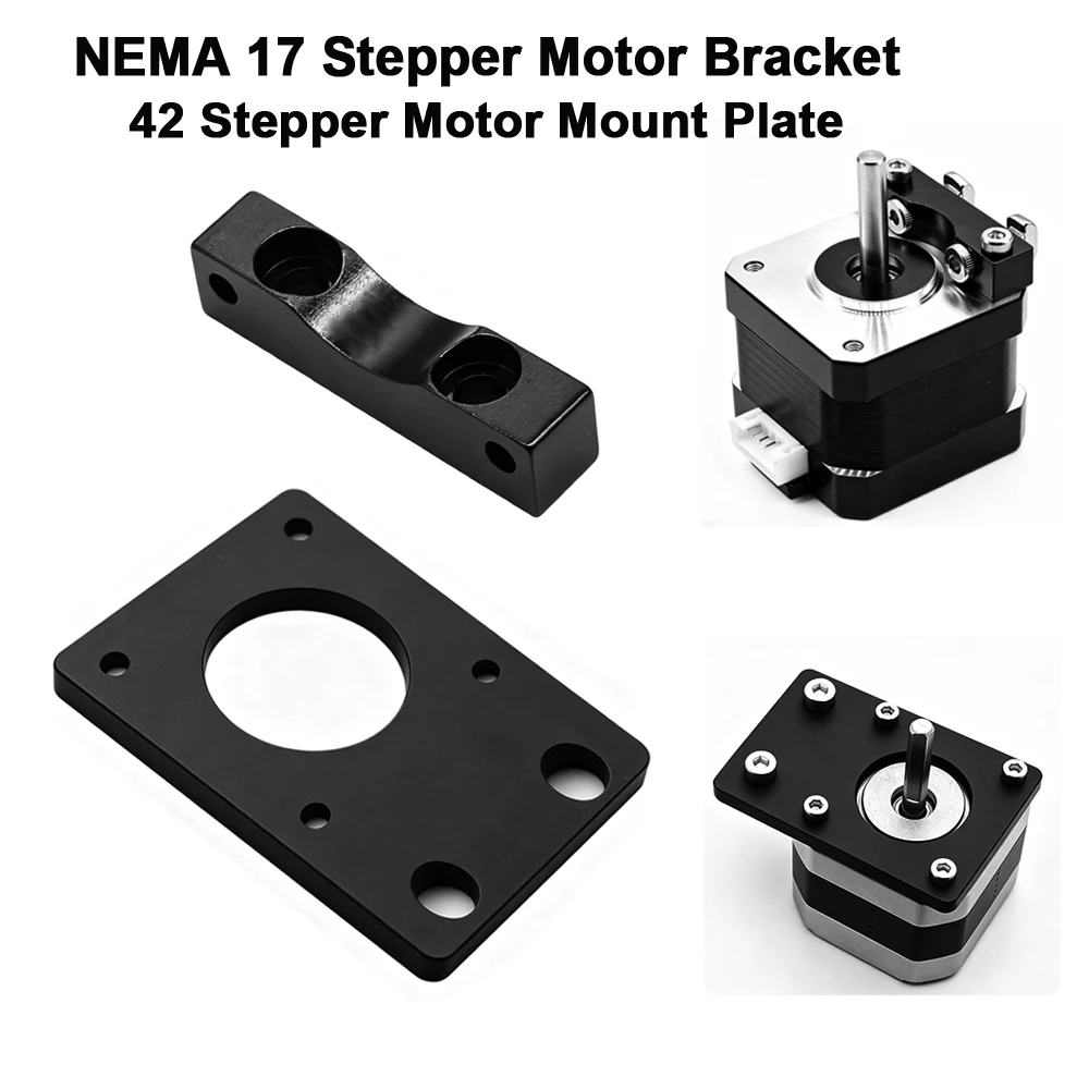 NEMA 17 Stepper Motor Bracket, 42 Stepper Motor Mount Plate for Ender 3 / Ender 3 V2 / CR-10 / Voron, Aluminum Alloy Material