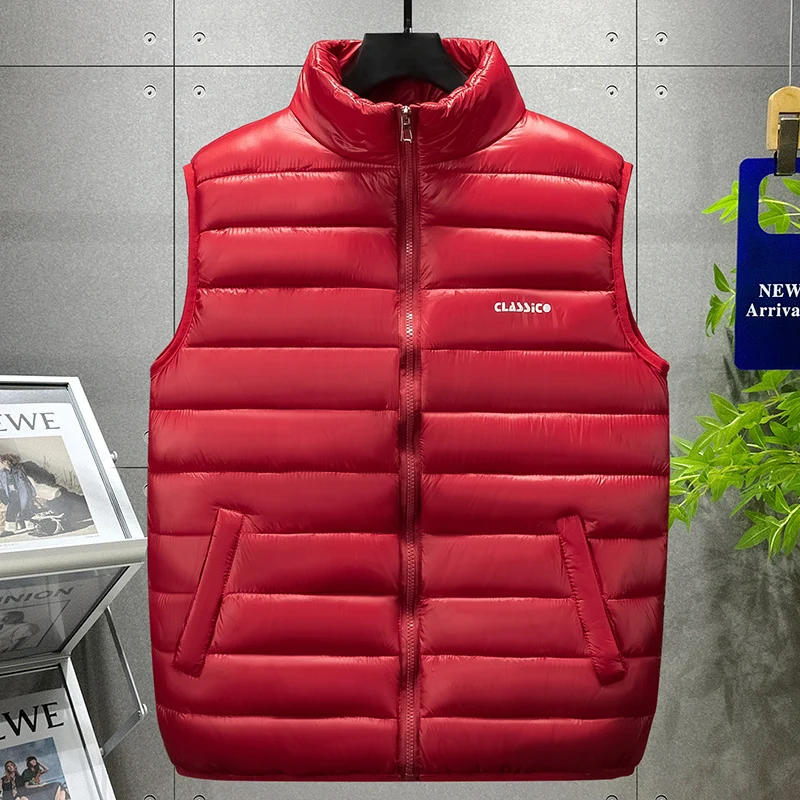 

Autumn Stand-up Collar Casual Waistcoat Brand Clothing Mens Vest Jacket Warm Sleeveless Jackets Winter Waterproof Zipper Coat