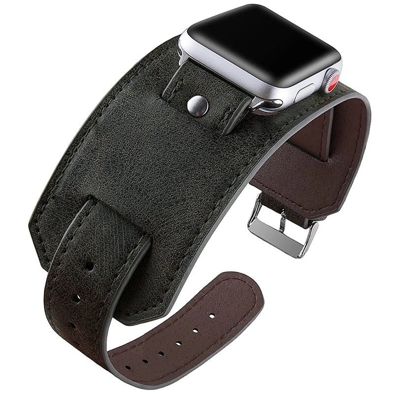 Genuine Leather for Apple Watch band 44mm 40mm 45mm 41mm 49mm 42mm 38mm bracelet iWatch series 7 6 5 4 3 se Ultra 8 brown strap