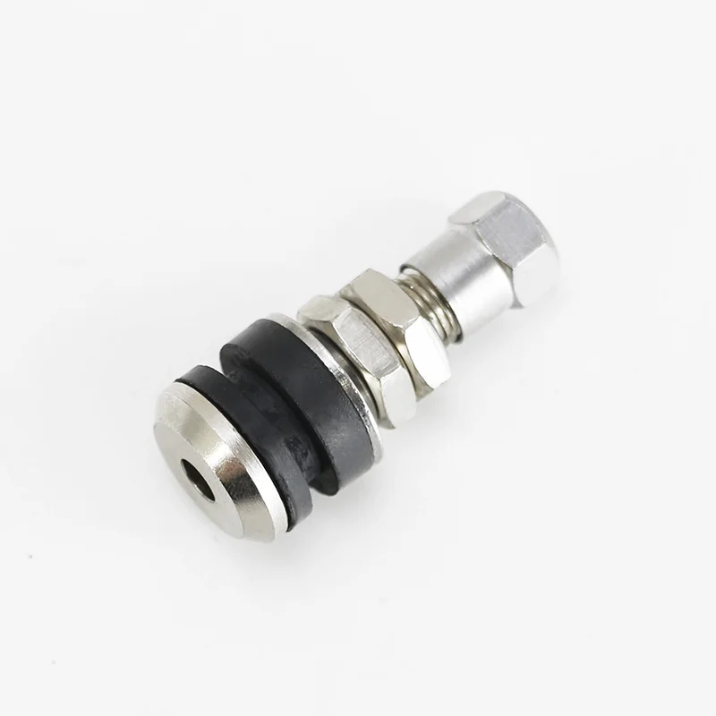 2pcs Straight Metal Valve Stems for Motorcycle Scooter Clamp-in Tubeless Tire Valve for Wheel Rim Hole 11.5mm/0.453” Tyre Nipple