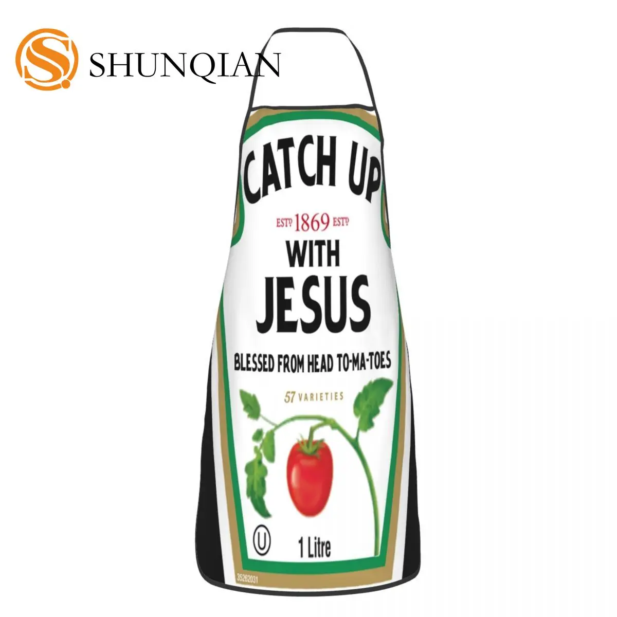 Funny Christian Ketchup Pun Food Meme Apron Adult Women Men Chef Tablier Cuisine for Cooking Kitchen Catch Up With Jesus