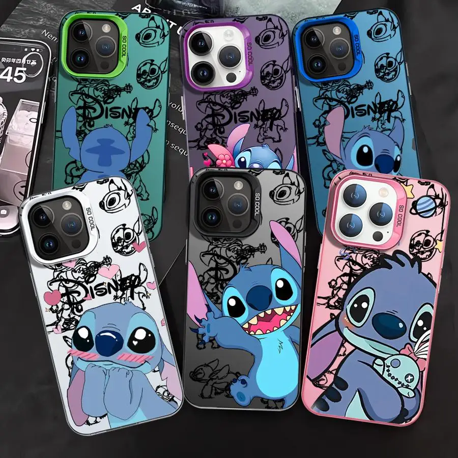 Disney Cartoon Stitch Handyhülle für iPhone 12 Pro 16 15 Plus XR 13 XS Max 14 Pro X 11 Pro Max 11 Pro TPU Rückseite Soft Cover