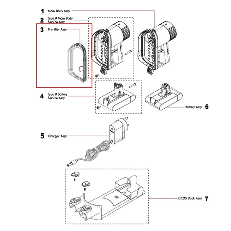 Моющийся предварительный фильтр для Dyson DC30 DC31 DC34 DC35 DC44 DC45 DC56
