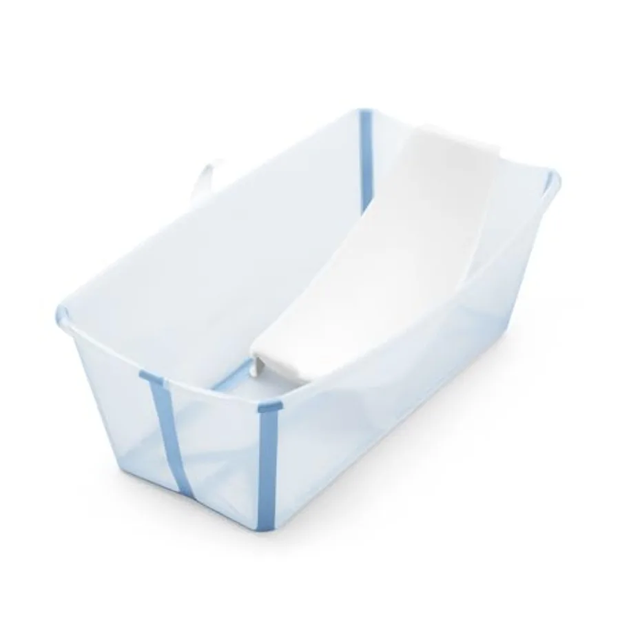 

Flexi Bath Bundle, Ocean Blue - Foldable Baby Bathtub + Newborn Support - Durable & Easy to Store - Convenient to Use at Home or