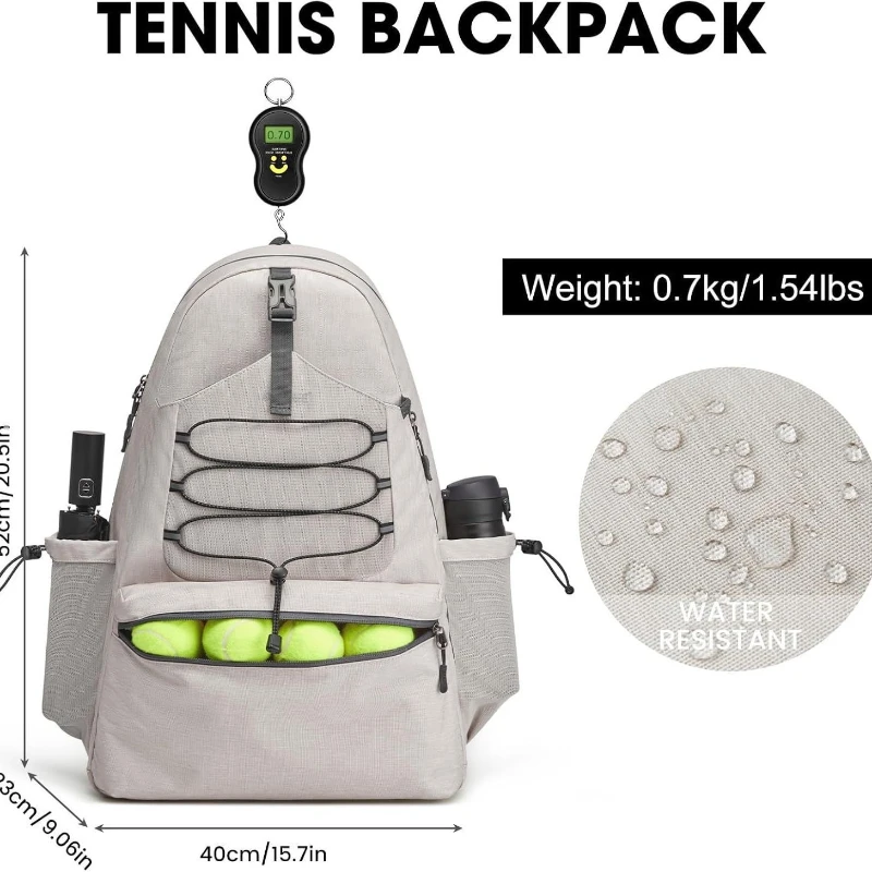 حقيبة تنس محمولة للتنس، حقيبة ظهر ذات سعة كبيرة، حقيبة تخزين المضرب، حقيبة كرة البيسبول الخارجية مع حجرة للأحذية #2