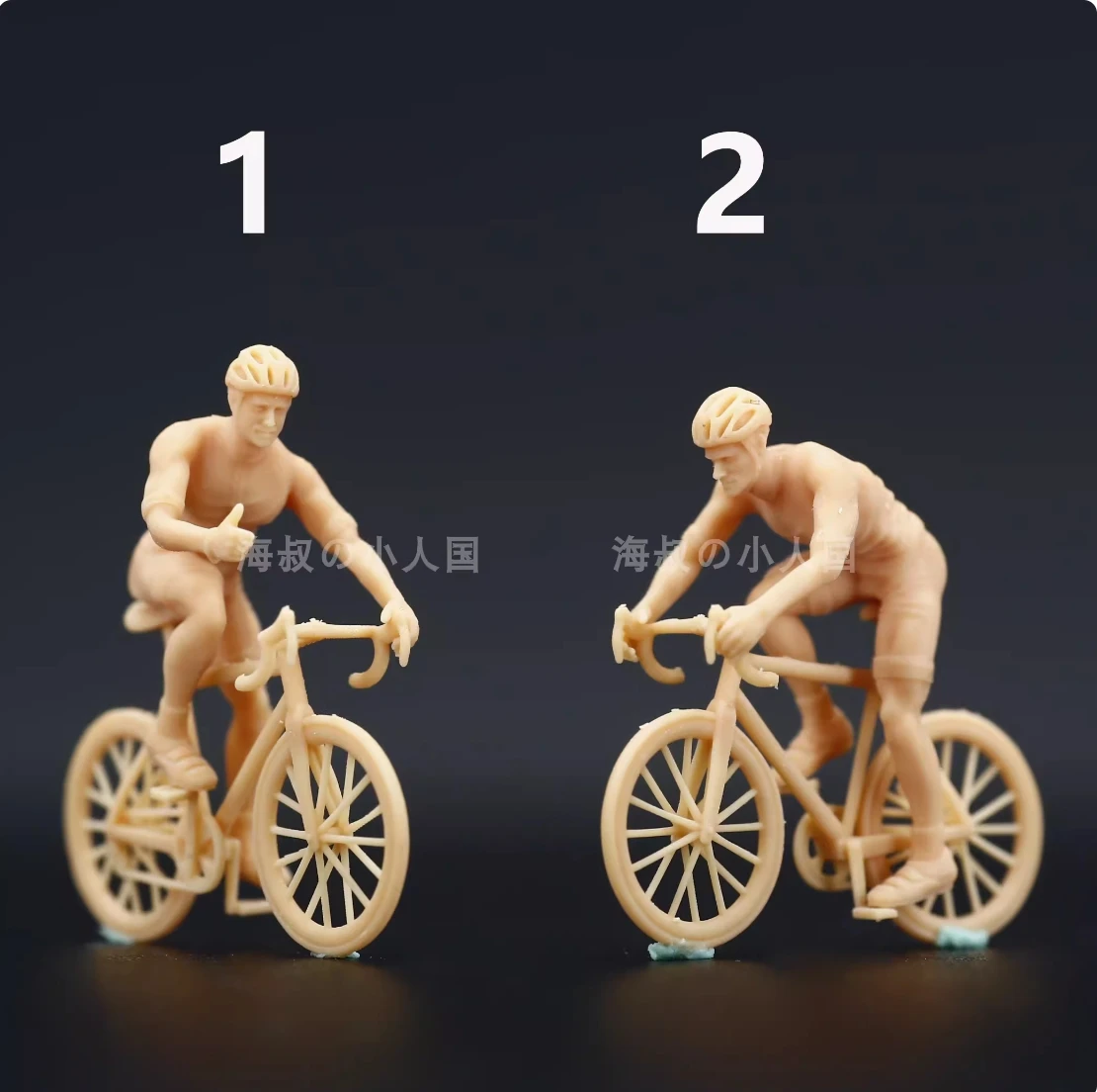 Resin 3D Print 1/64 1/43Scale Riding Boy Girl Bicycle  Miniatures Figures Model For Micro Photography Collection Home Decoration