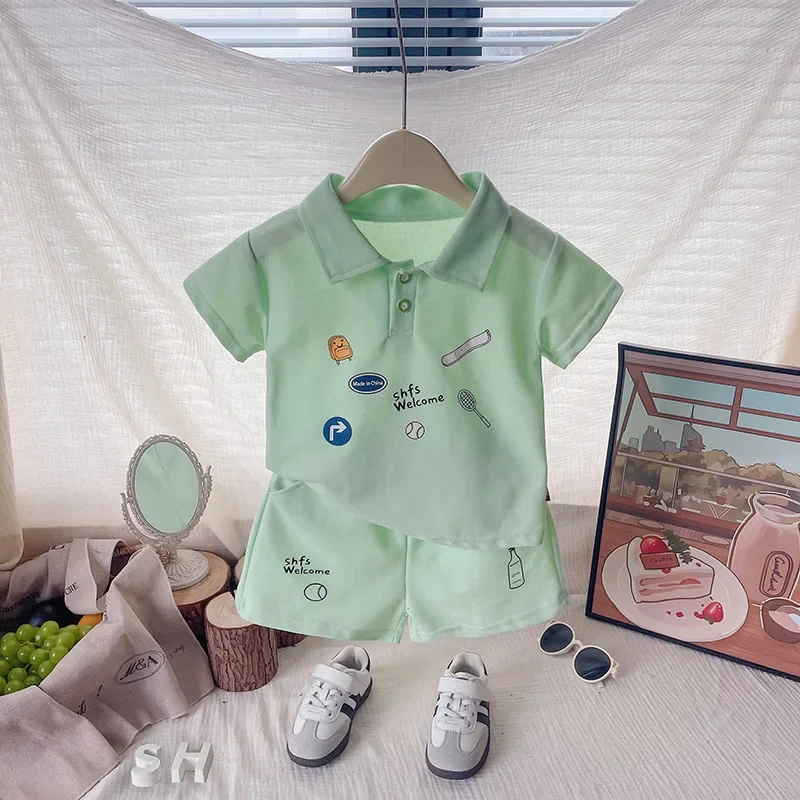 

New Summer Baby Boys Clothes Suit Children Girls Sports T-Shirt Shorts 2Pcs/Sets Toddler Clothing Infant Costume Kids Tracksuits