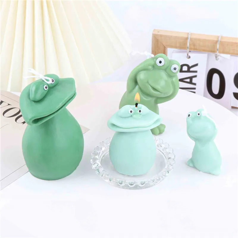 The Frog Family Candle Silicone Mold for Handmade Chocolate Decoration Gypsum Aromatherapy Soap Resin Candle Silicone Mould