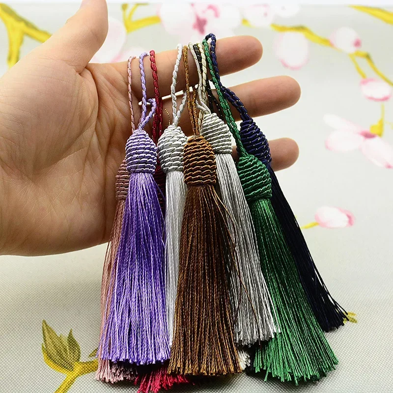 3/6/12Pcs Tassels Silky Floss Tassels 15.5cm/6 Inch Bookmark Tassel with Cord Loop Chinese Knot Tassels DIY Craft Jewelry Making