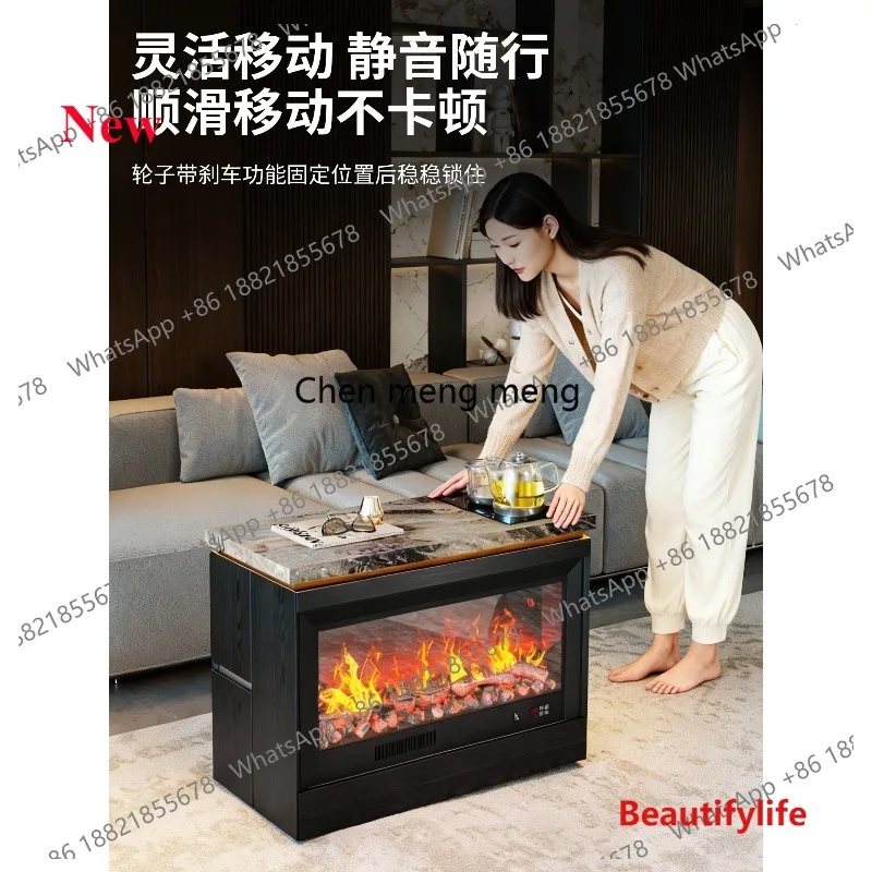 

07M Italian style with kettle integrated movable heating fireplace decorative cabinet living room heating side cabinet