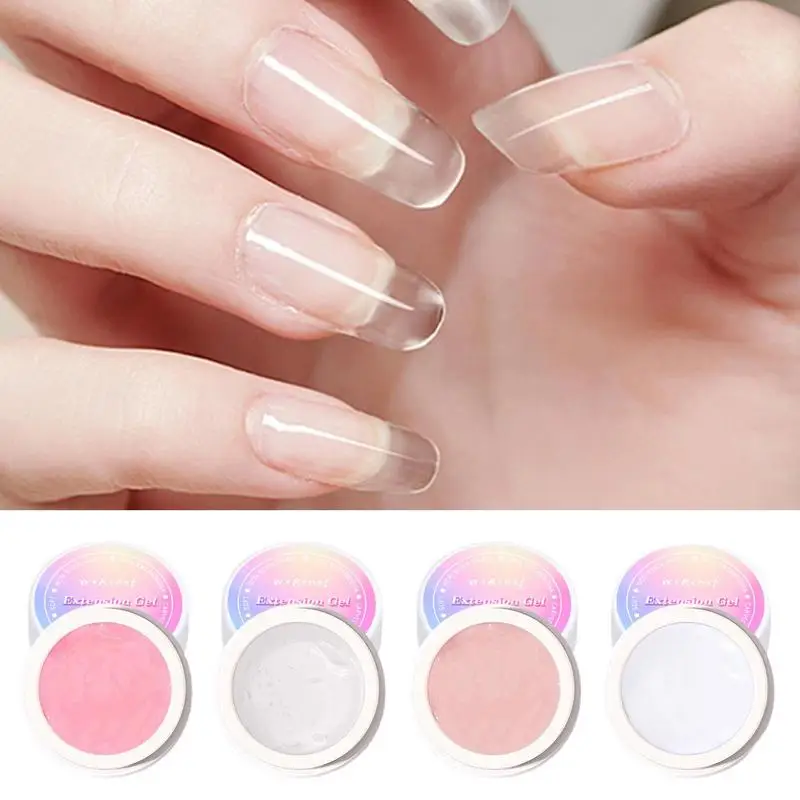 Non Stick Hand Solid Gel Clear Nude Pink Take Shaped Gel Glue Gel Easy To Operate Manicure