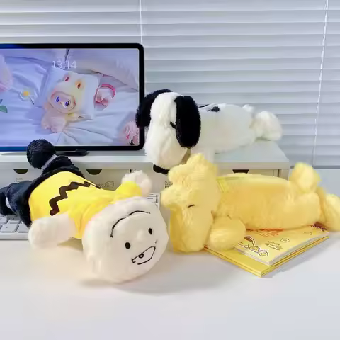 Snoopy Plush Pencil Case Cute Cartoon Pouch Large Capacity Soft Stuffed Animal Stationery Bag for School Girls Kawaii Gift Idea