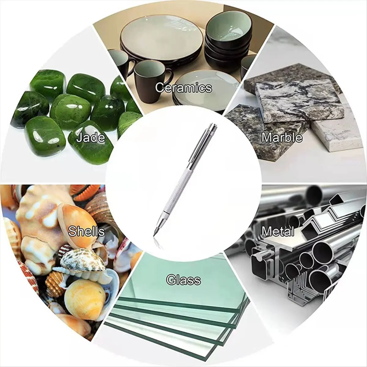 Delighted-  Scribing Pen  Carbide Tip Engraving Pen  Carbide Nib Stylus Pen for Glass Ceramic Metal Marking
