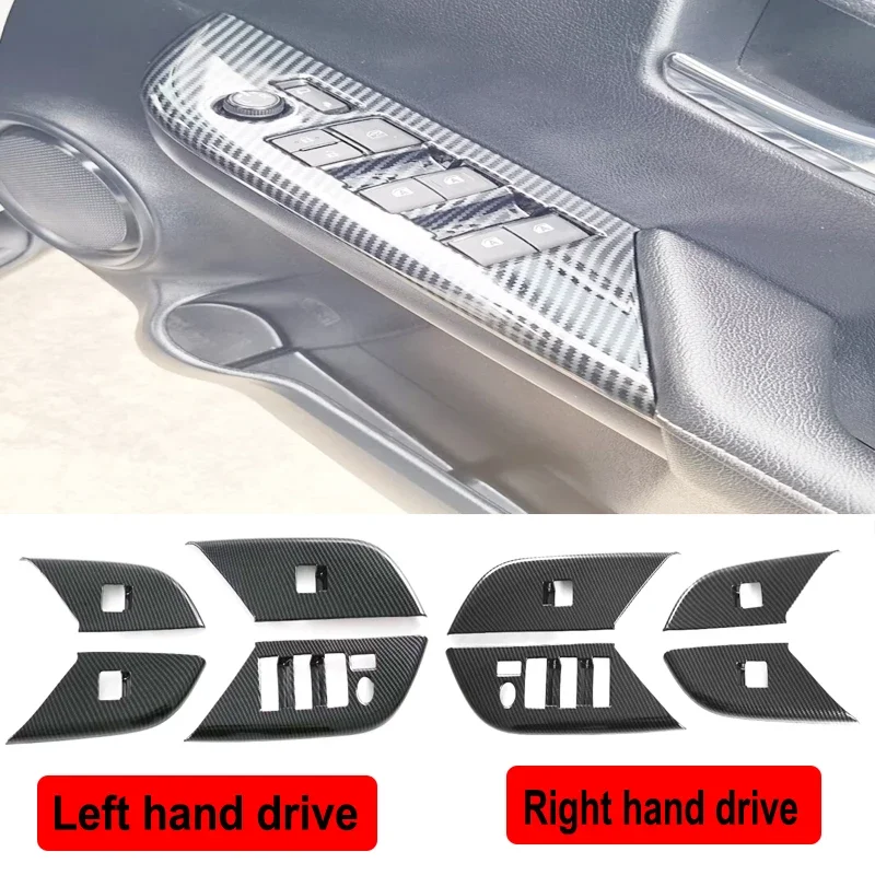 For Toyota Hilux Hilux REVO 2024 2025 ABS Car Window Switch Panel Adjust Cover Trim Stickers Strips Decoration Accessories