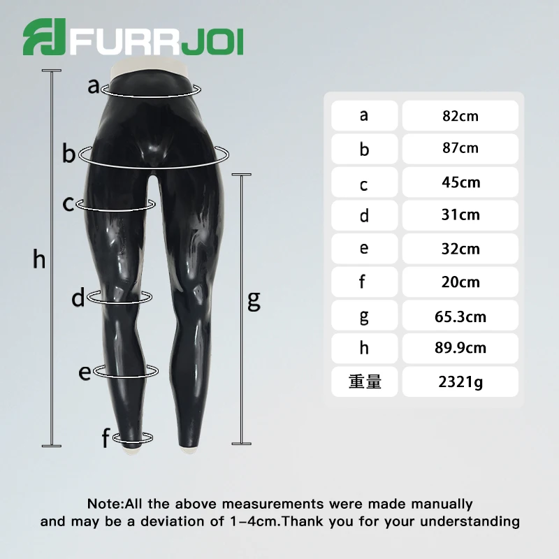 Furrjoi – combinaison musculaire en Silicone, pantalon pour Costumes de Cosplay, jambes réalistes noires entières, combinaison musculaire en Latex, fourrure fétiche
