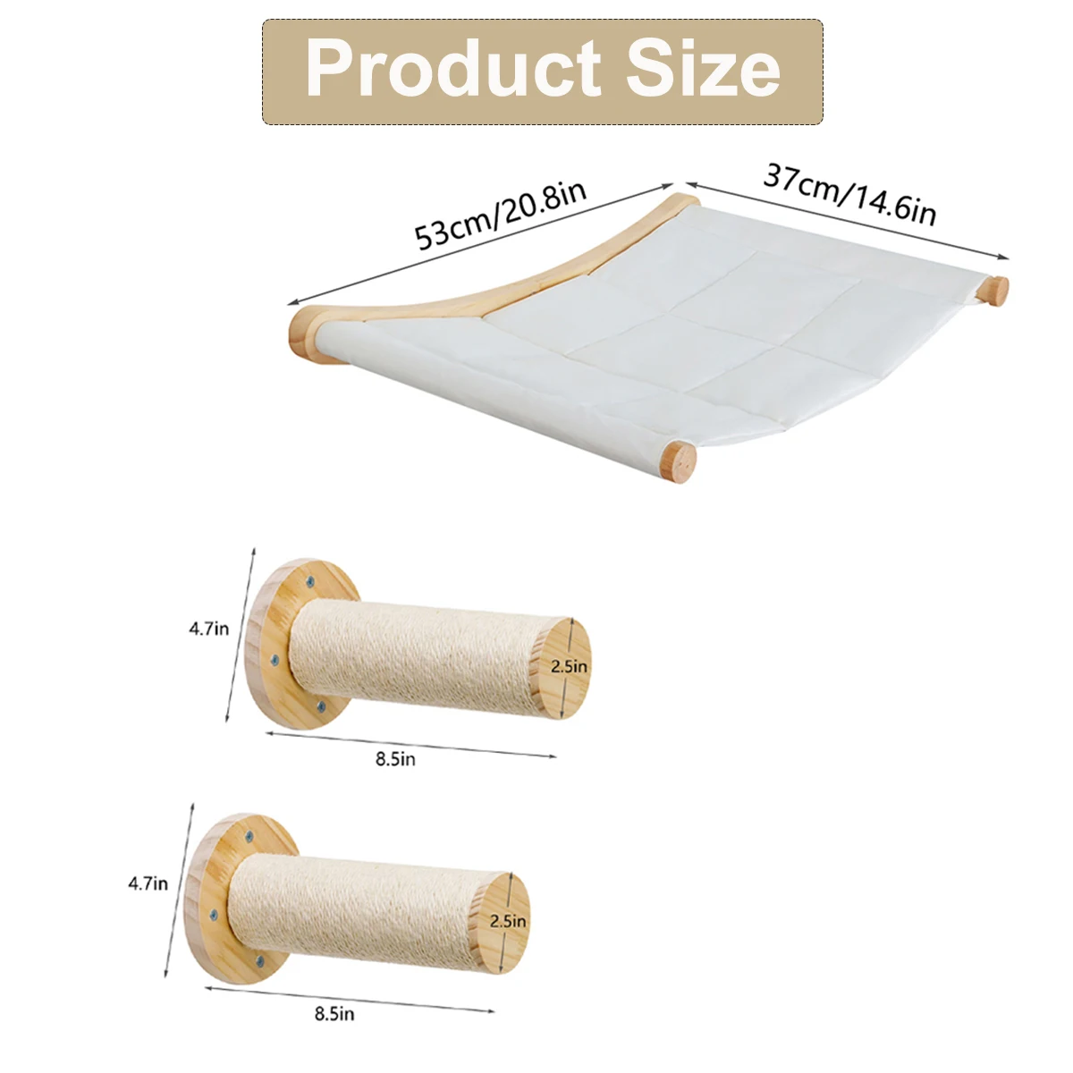 Cat Bed Wall Mounted Hammock For Large Cats Or Kitty Wood And Sisal Rope Wall Shelves And Perches Bed Furniture Jumping