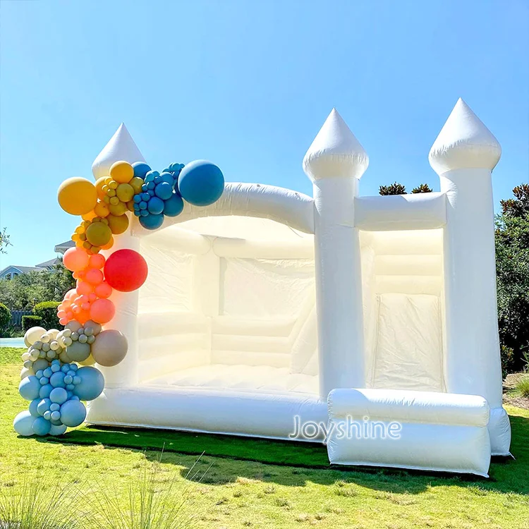 popular inflatable white bounce house castle with slide White Wedding Bouncy House Inflatable Jumping Bouncer for Party Events