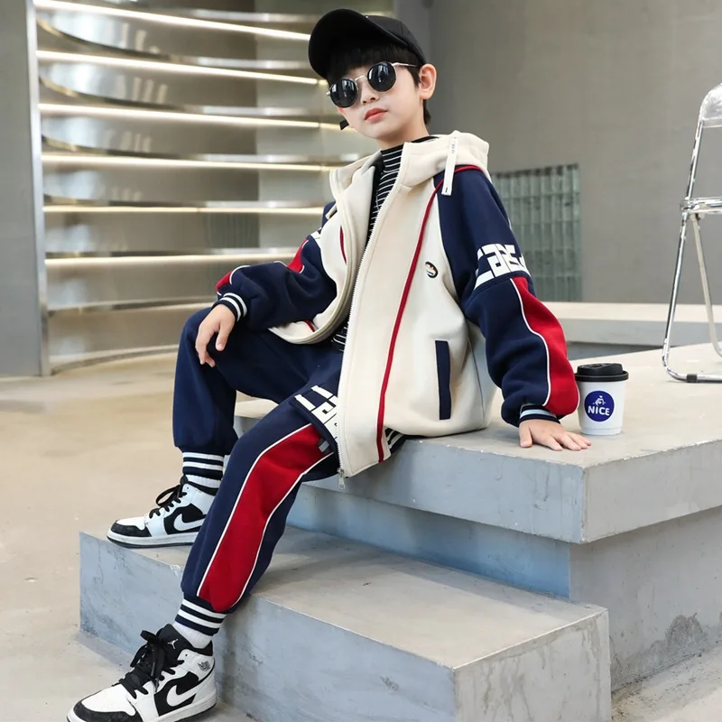 Boys\' Clothes Sets Jacket +Pants 2PCS/Set Cotton 2023 Casual Spring Autumn Teenagers Suit Outfit Children Clothing