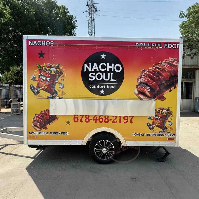 Customized BBQ Fast Food Trailer with Full Kitchen Ice Cream Made in China