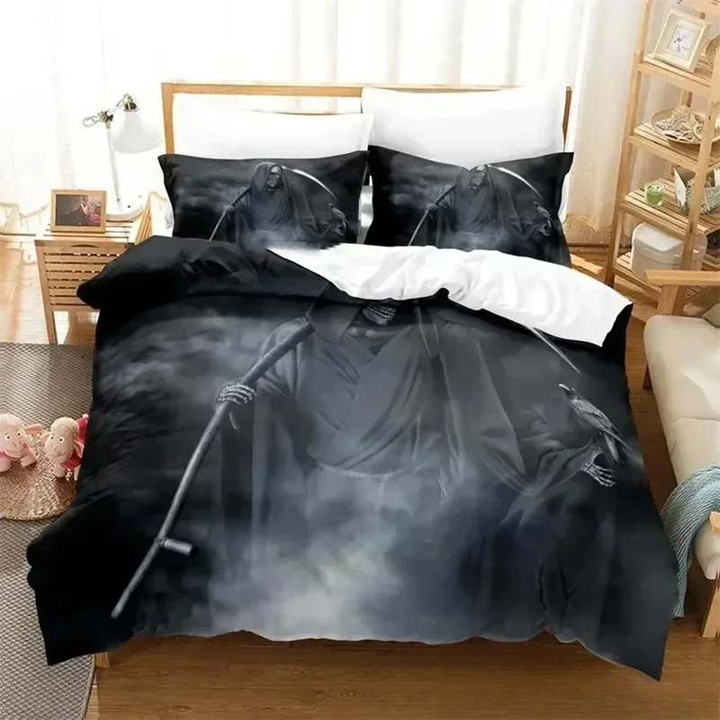 

New 3D Print Dark Grim Reaper Bedding Set Bedroom Soft Modern Bedspreads Comefortable Duvet Cover Quilt Cover And Pillowcase