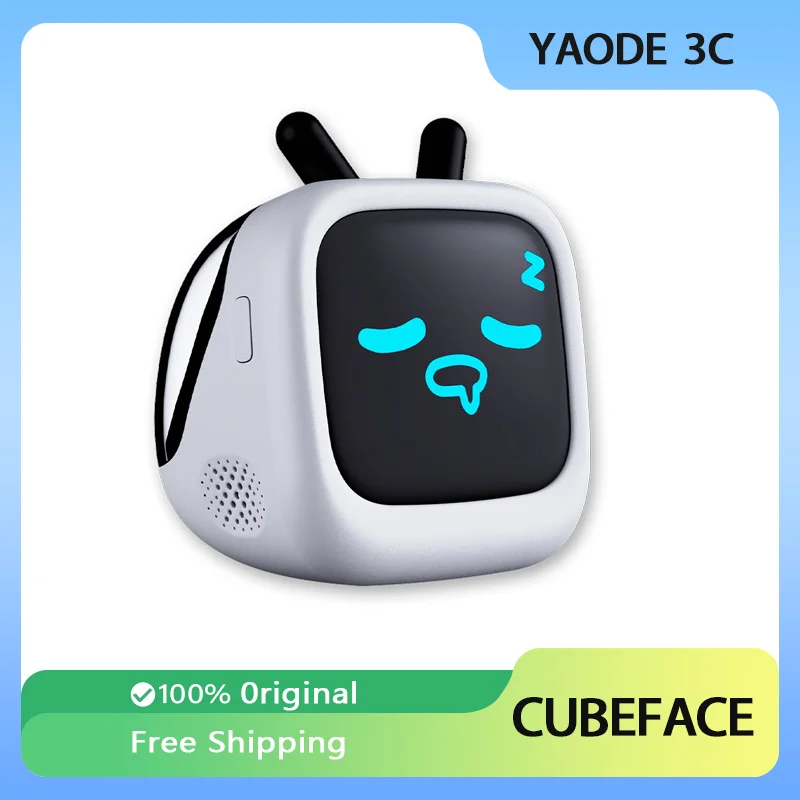 Bilibili CUBE FACE Earphones Small TV LCD Touch Screen True Wireless Bluetooth Portable Creative Mini-TV Headphones Office Gifts