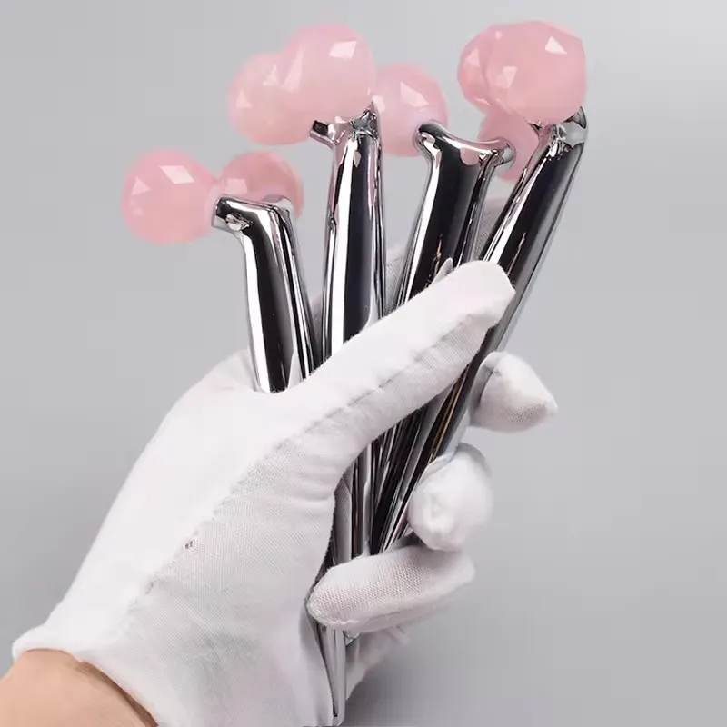 3D Pink Crystal Rolle V-Lift Facial Tool for Face, Neck & Eye Care, Anti-Aging & Puffiness Reduction New Beauty Skin Care Gift