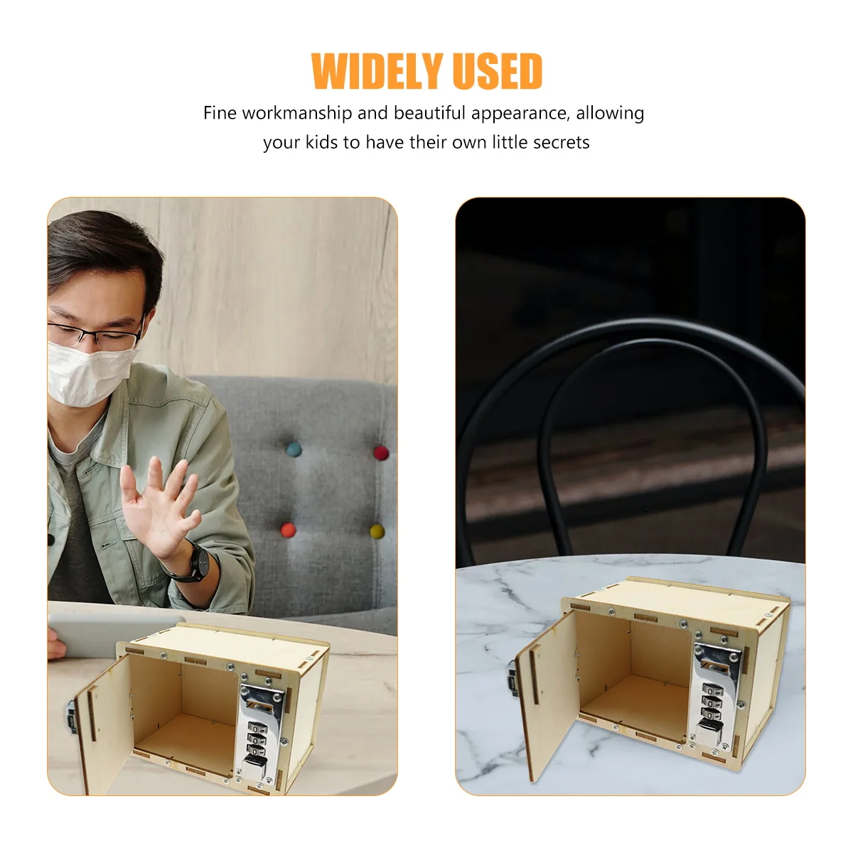 

Mechanical Lockbox DIY Password Case Combination Outdoor Lockable Storage Kids Educational Tool Wood Toy Letter