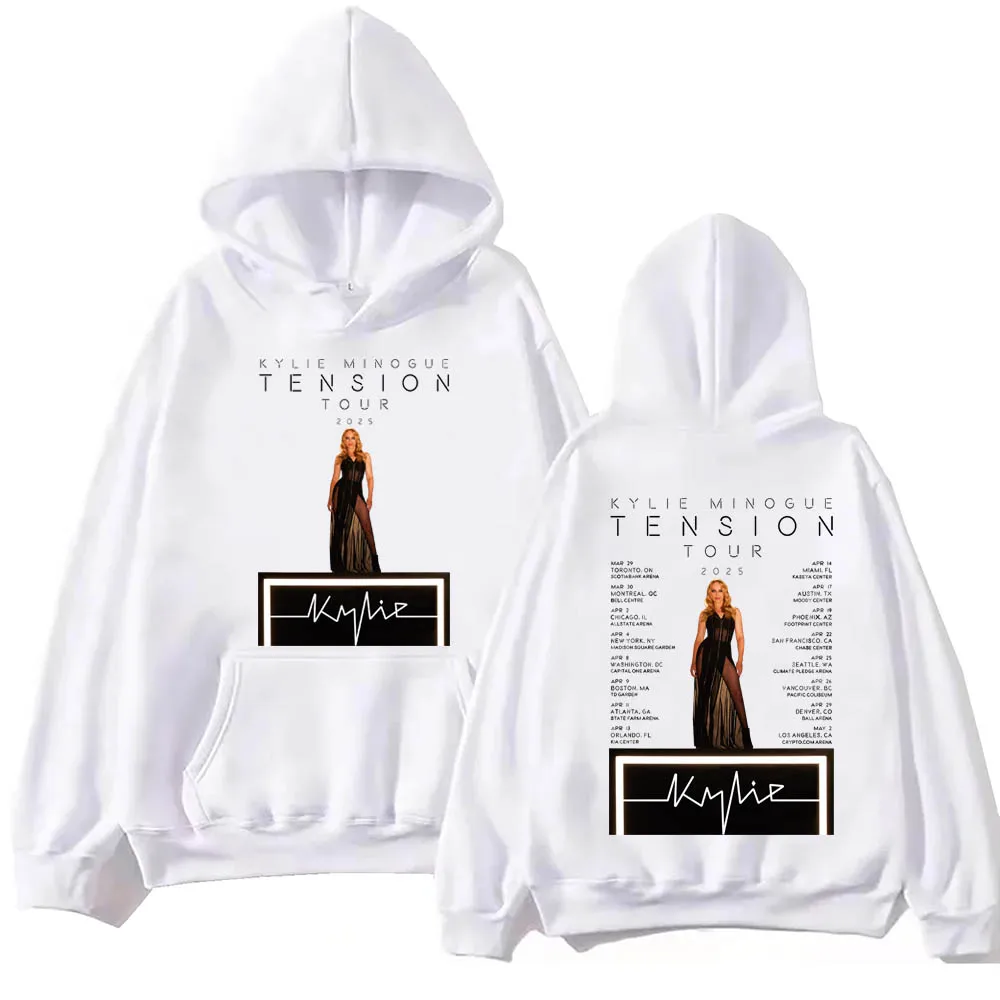 Kylie Minogue Tension World Tour 2025 Hoodie Harajuku Hip Hop Pullover Tops Sweatshirt Fans Gift