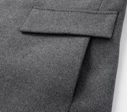 Mittellanger Wollmantel für Herren, Wolljacke mit Revers, Lässiger Business-Stil, Verdickt für Mehr Wärme, Geeignet für Verschiedene Anlässe, Erste Wahl für Herbst und Winter – Detail 6