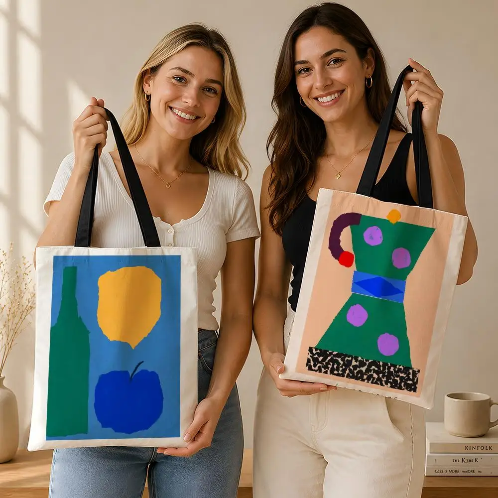 Bolsas de Almacenamiento del Artista M-Matias L-Larrain, Bolsa de Hombro de Lona Resistente, Versátil para la Escuela, Viajes Diarios, Compras y Viajes