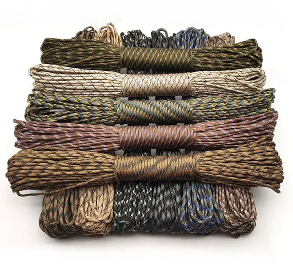 1pcs 100FT 27 Colors 550 Paracord Parachute Cord Lanyard Mil Spec Type III 7 Strand Core for Survival kit Buckle Bracelet