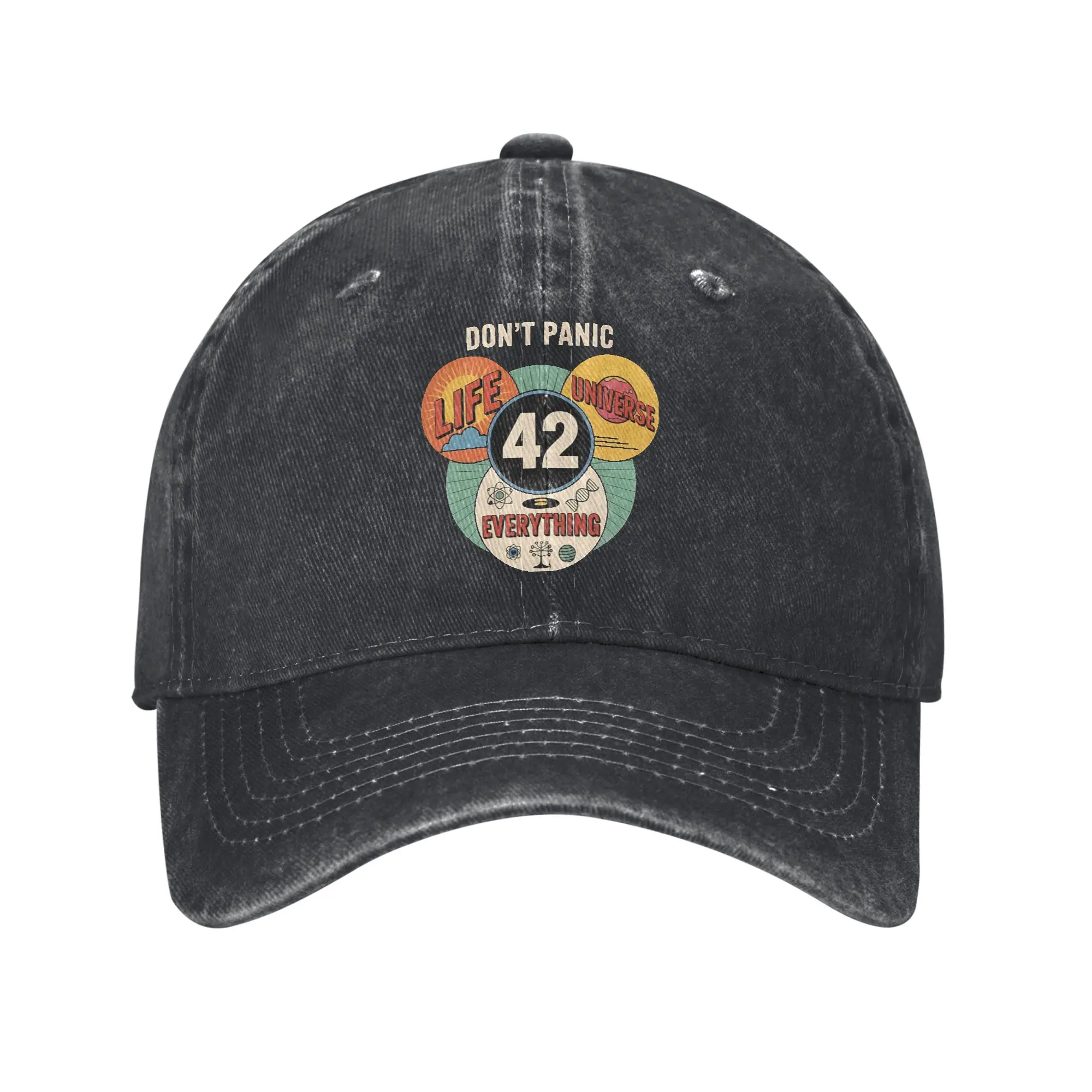 dont panic 42 The Answer To Life The Universe And Everything Douglas Adams  Print Caps For Unisex Trucker Hat Causal Headwear