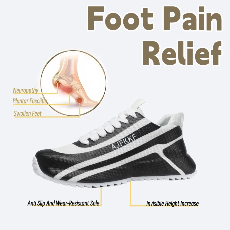 

LiveDay Men's Summer Platform Casual Shoes Breathable Comfortable Lace-Up Height Increasing Fashion Non-Slip Chunky Sneakers