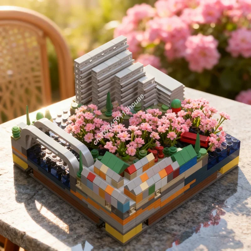 

796pcs MOC Micro City Connectable Waterfront Creatored Model Building Blocks Festivals Gift DIY Toys Creative Idea Brick