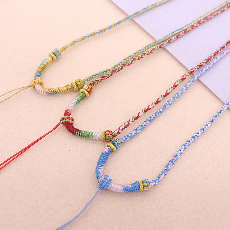 Eight-Needle Weaving Handwoven Rope 3mm Width 5-70cm Length Diy Material for Necklace Jewelry Making Cord and Wire