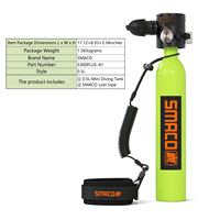 SMACO S300PLUS Mini Scuba Tank 0.5L Portable Divng Cylinder For Underwater Exploration Emergency Rescue Christmas Gift Unisex