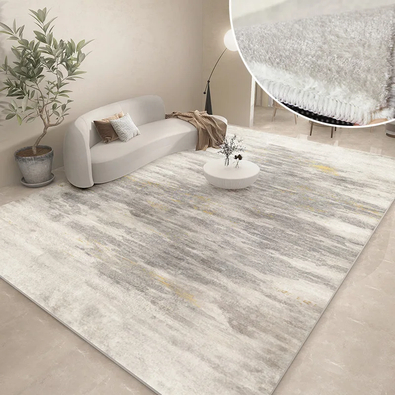 Modern Carpets for Living Room Abstract Large Area Plush Rugs Bedroom Decor Bedside Carpet Grey Thickened Floor Mat Lounge Rug